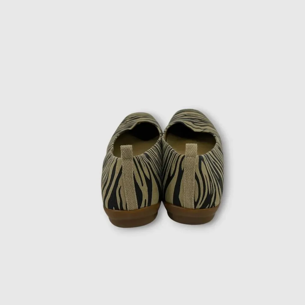 Y2k Easy Spirit Zebra Print Square Toe Ballet Flats Women’s 9M